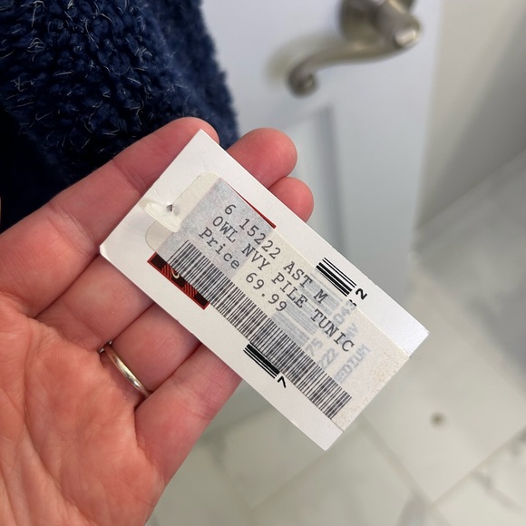 Woolrich Pullover 1/4 Zip Waffle Knit Fleece Top Blue Men's Medium New With Tags - Picture 9 of 9